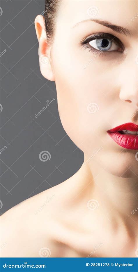 Half Face Of Beautiful Young Woman Stock Photo Image 28251278