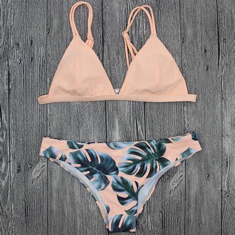 Sexy Women Summer Bandage Bikini Sets Push Up Padded Bra Swimsuit