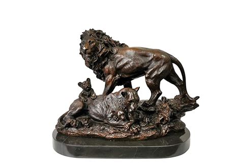 Lion And Lamb Sculpture Figurines Bronze Sculpture Animal Sculpture