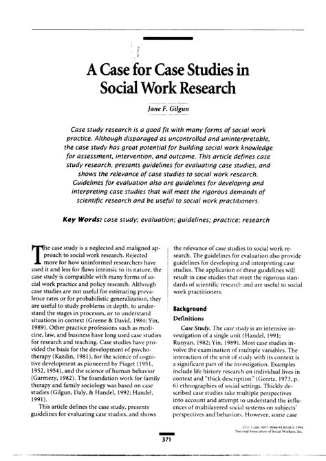 Case Study Research Social Work Case Studies In Sustainable Social