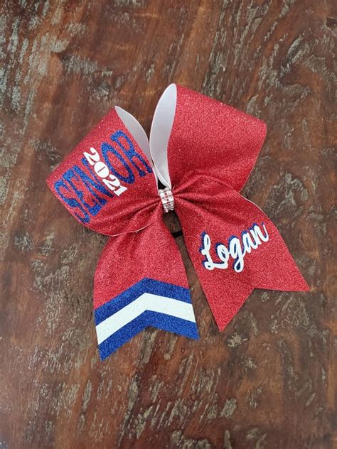 FULL Glitter Senior Cheer Bow Competition Bow With Chevron Etsy