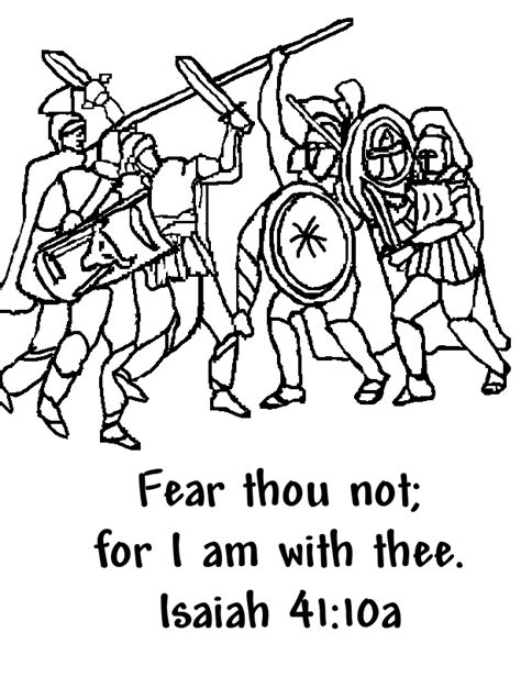 Fear Not Coloring Page Isaiah 4110a The Enemy Is Coming
