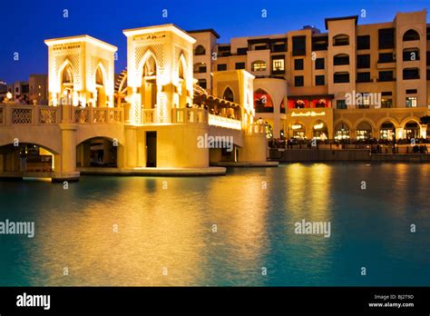 Twilight View Of Downtown Dubai With The Burj Dubai Lake And Souk Al