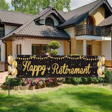 Large Happy Retirement Yard Sign Banner 120x20 Inch Celebrate