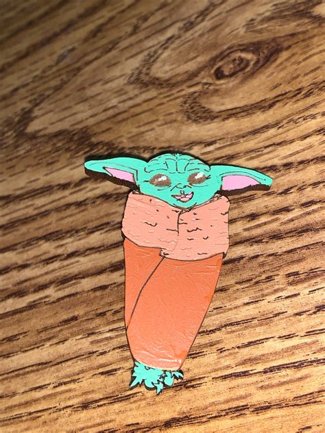 Baby Yoda Blunt Wooden Keychain Etsy