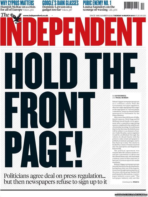 Newspaper The Independent United Kingdom Newspapers In United
