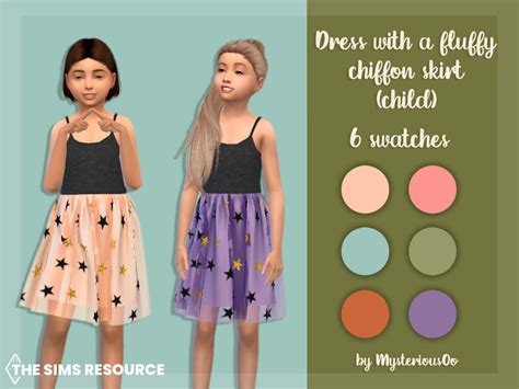 Dress With A Fluffy Chiffon Skirt By Mysteriousoo From Tsr • Sims 4