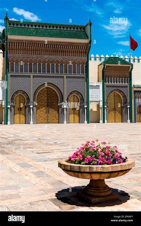 Fes Marocco North Africa The Royal Palace Dar El Makhzen With In