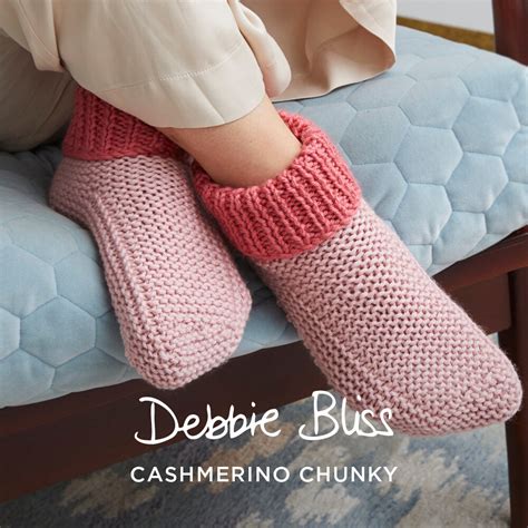 Cosy Slipper Socks Knitting Pattern For Women In Debbie Bliss Cashmerino Chunky By Debbie Bliss