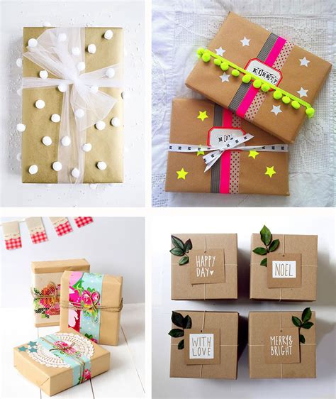 Inspiration Papier Kraft Des Paquets Cadeaux Emballants L An Vert Du D Cor