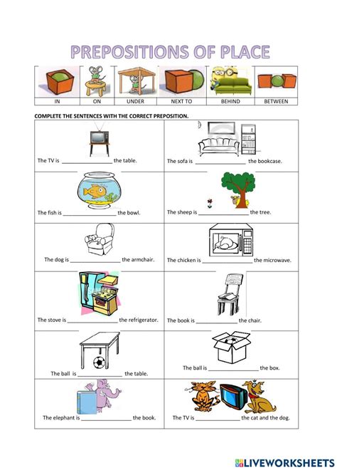 Prepositions Of Place Online Exercise For Elemental Preposition Hot Sex Picture