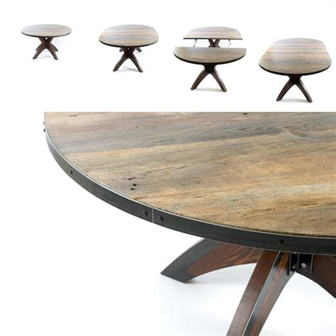 Expandable Round Dining Table Reclaimed Dining Round Table Etsy