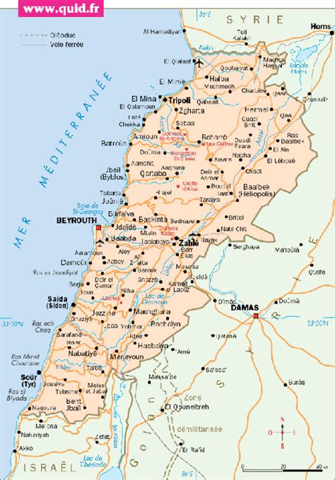 Liban Carte Géographique