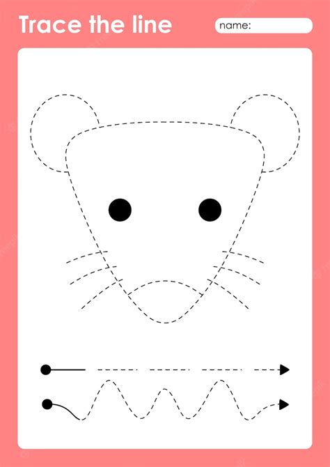 Premium Vector Mouse Tracing Lines Preschool Worksheet For Kids For