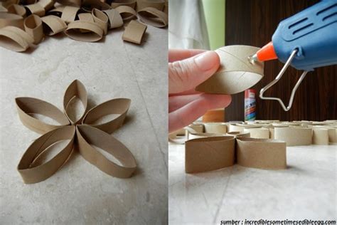 Cara Membuat Hiasan Vas Bunga Dari Karton Bekas Tisu Gulung