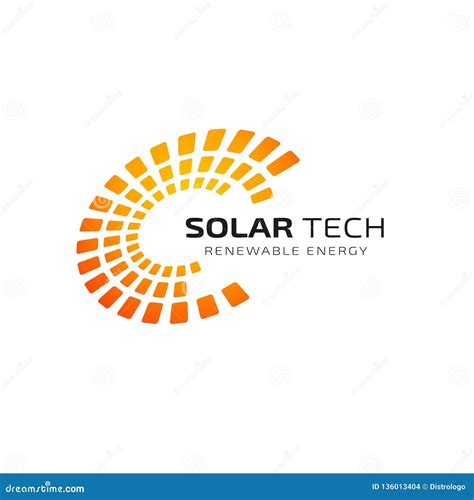 Sun Solar Energy Logo Design Template Solar Tech Logo Design Stock