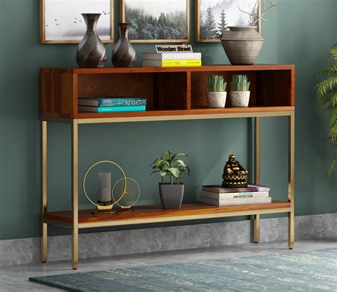 Buy Sapphire Console Table Honey Finish Online In India At Best Price