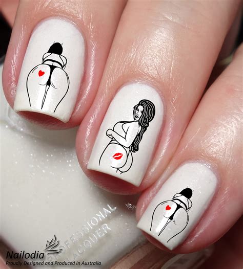 Sexy Booty Girl Nail Art Decal Sticker Nailodia