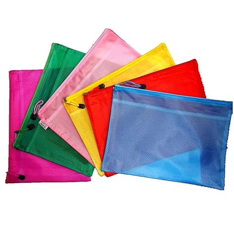 10 Pcs A4 Zipper File Bags Zippered Waterproof Pvc Pouch Plastic Zip