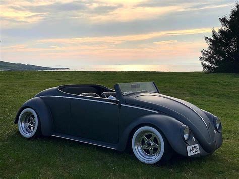 A Classic Volkswagen Beetle Is Repainted Black Matte