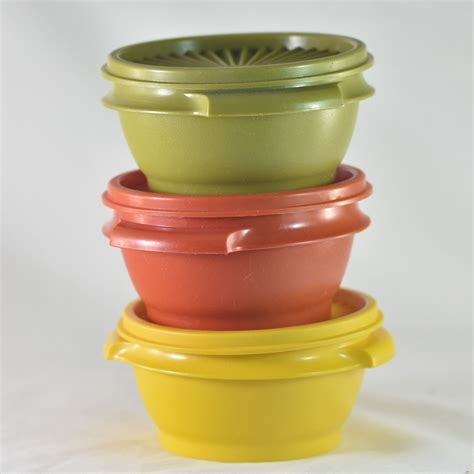 Set Of Three Tupperware Bowls With Lids Servalier Bowls Etsy In 2021