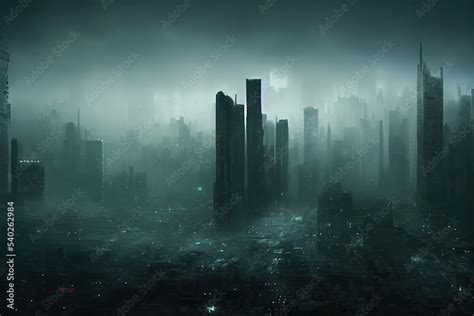 Ilustração Do Stock City Wallpaper Dystopian Futuristic Cyberpunk