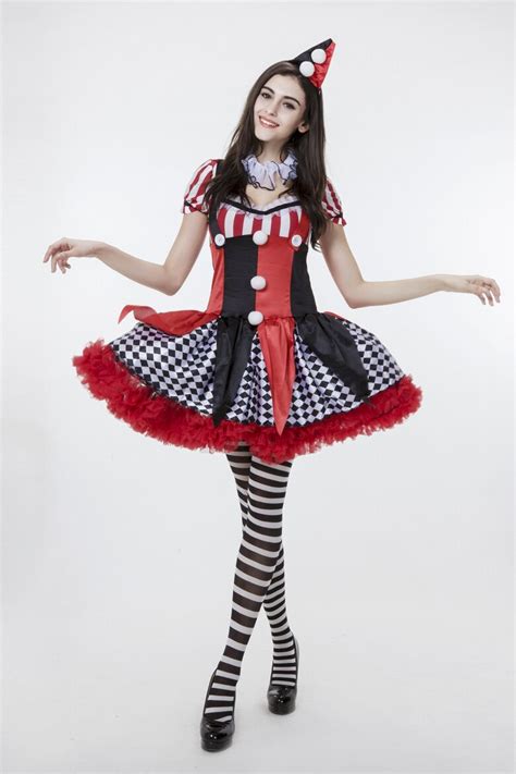 2016 New Arrival Sexy Funny Circus Girls Clown Cosplay Costume Magician