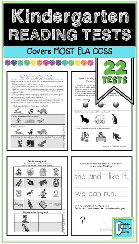With options to list 10, 15, or even 20 spelling words simply choose the desired spelling list below, print it up and you are ready to go! Kindergarten Reading Assessments with 22 Tests | Reading ...