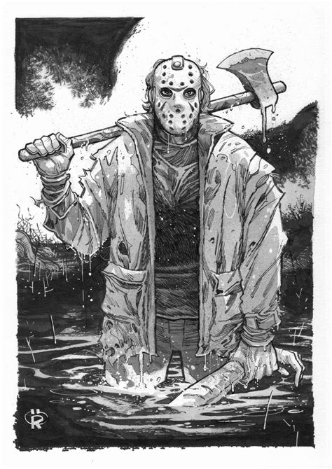 Jason Voorhees 3 In Billy Hensons Friday The 13th Art Commissions Comic Art Gallery Room