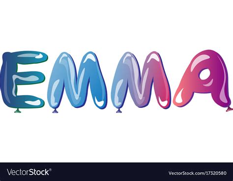 Girls Name Emma Balloons Royalty Free Vector Image