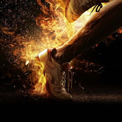 Free fire ringtones and wallpapers. Shoes On Fire A Soccer Football Player Running Sports QHD ...