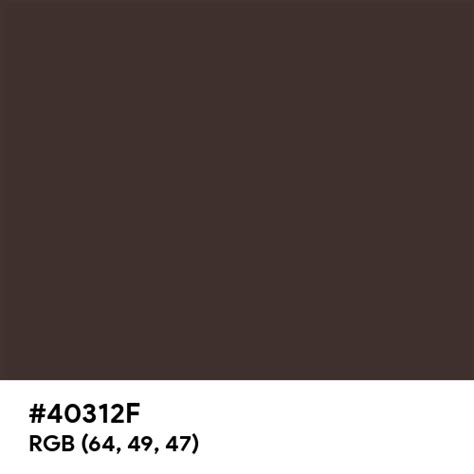 Coffee Bean Color Hex Code Is 40312f