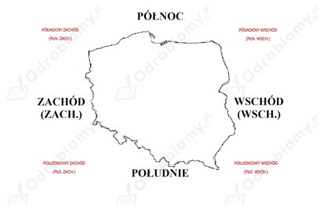 Podpisz na mapie Polski kierunki Zadanie 1 Uczymy się z Bratkiem