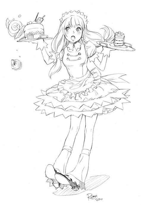 Anime Maid Coloring Pages