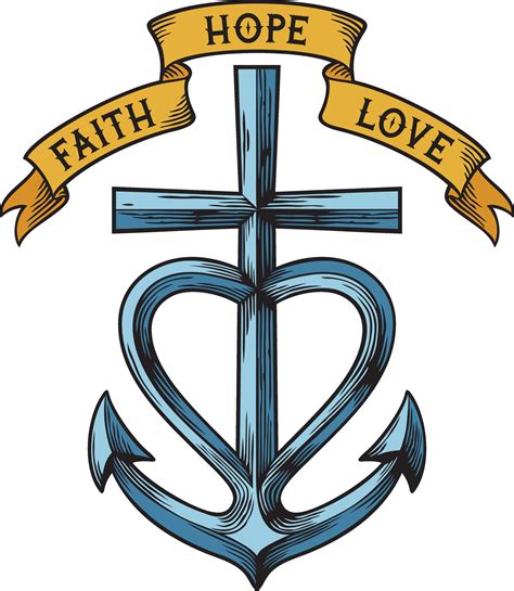Cross Heart Anchor Faith Hope Love Symbol Sign Vector