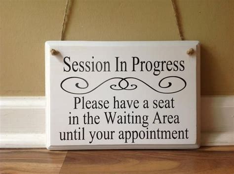 Session In Progress Please Have A Seat Door Hanger Wood Hand Painted