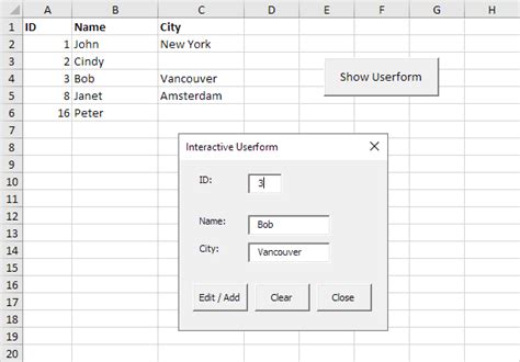 Excel Vba Interactive Userform Office Skill