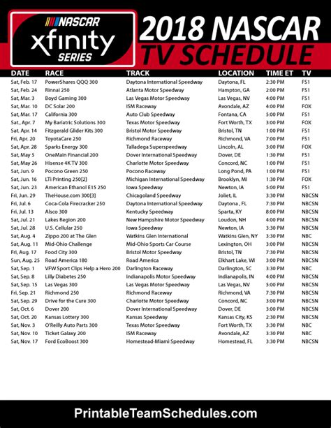 Nascar organizes a stock car racing series called nascar xfinity series. Printable xfinity channel guide 2018 | Download them or print