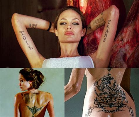 TATTOOS GALLERY WORLD Angelina Jolie Back Tattoos