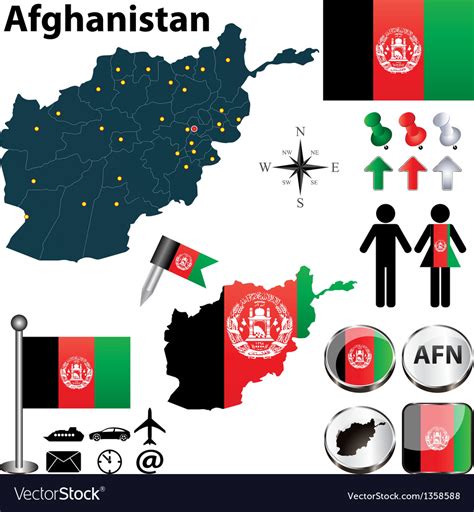 Map Afghanistan Royalty Free Vector Image Vectorstock