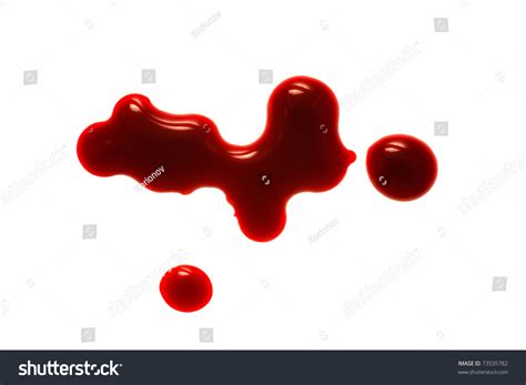 Drop Of Blood Isolated On White Background Close Up Stock Photo