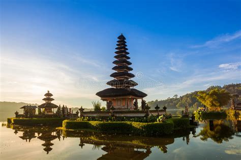Pura Ulun Danu Bratan At Sunrise Bali Indonesia Stock Image Image