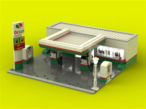 Lego Moc Gas Station By The Lego Master Rebrickable Build With Lego