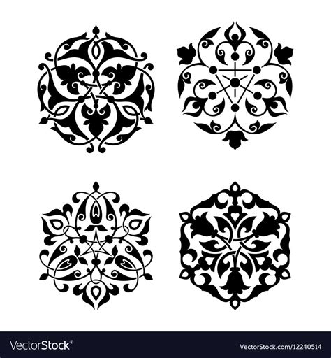 Set Of Arabic Oriental Ornament Royalty Free Vector Image