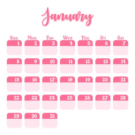 2023 Calendar January Pastel Pink Planner Monthly Calendar 2023