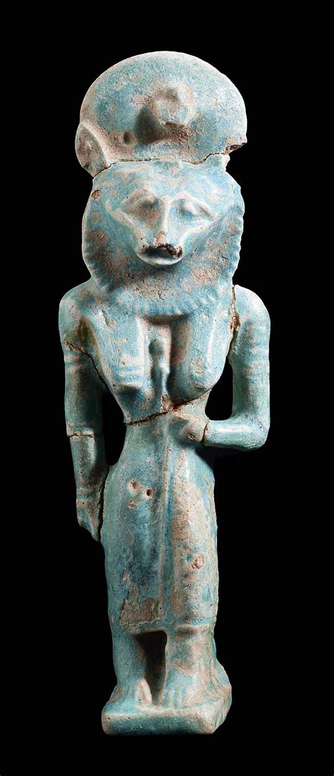 Blue Glazed Faience Amulet Of Sakhmet Sekhmet Nubian Naptan Period