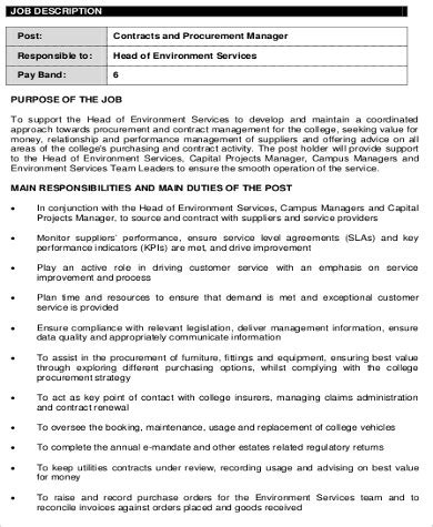 Job description procurement supervisor, finance. Contoh Job Description Purchasing - Laporan 7