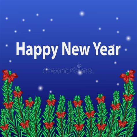 Postcard Happy New Year Stock Vector Illustration Of Branches 54717669