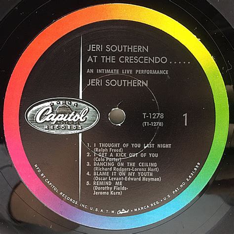 JERI SOUTHERN / At The Crescendo (LP) / Capitol | WAXPEND RECORDS