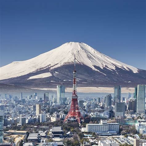 Shop For Tokyo Tower With Mountain Fuji Wallpapers In Nature